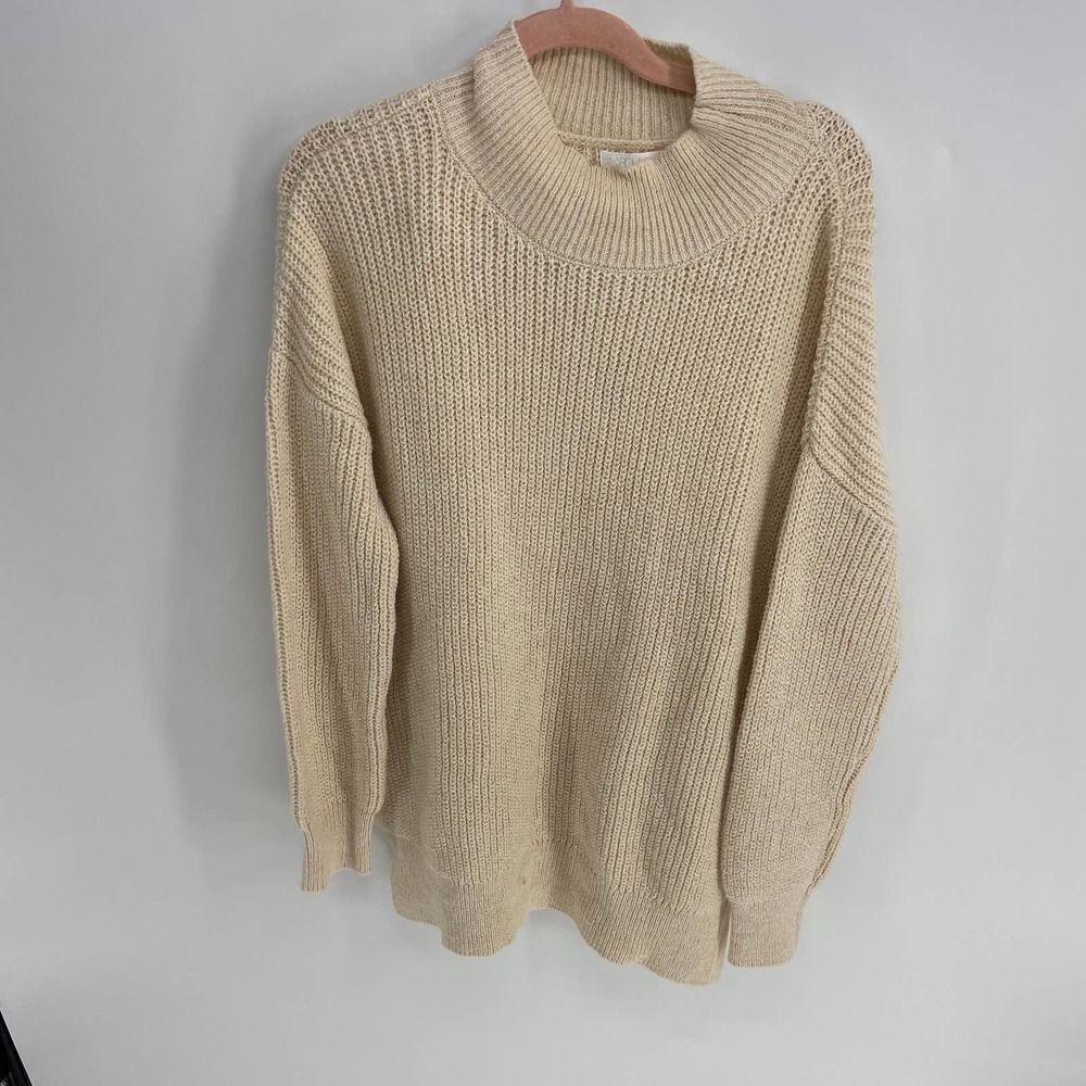 Abound cream mock neck long sleeve tunic sweater NWT womens medium
